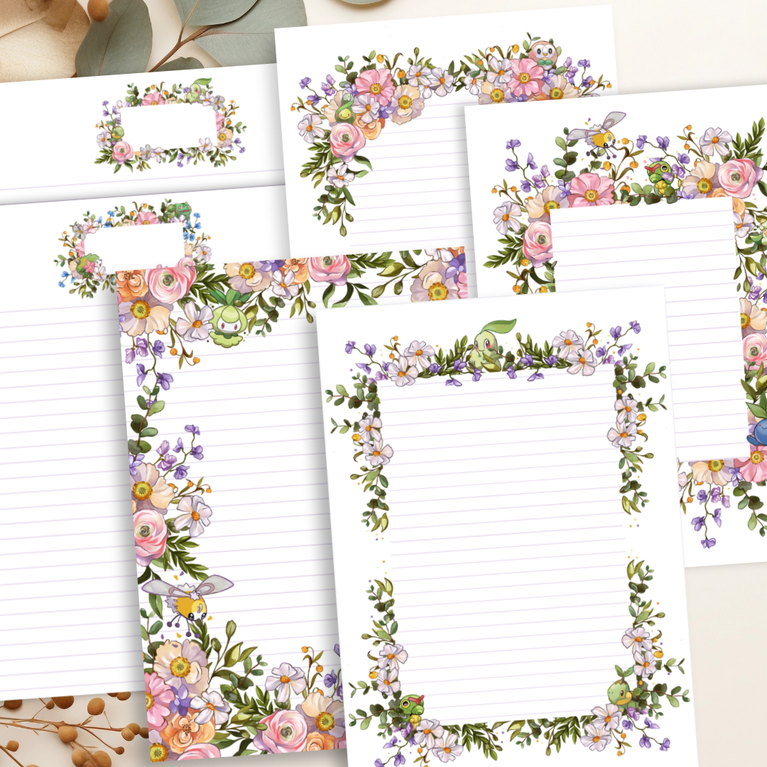 Pkmn Writing Paper - Printable Digital Download