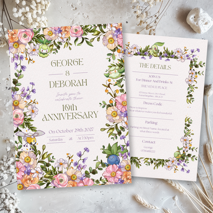 Pkmn Anniversary Invites - Editable Canva Template