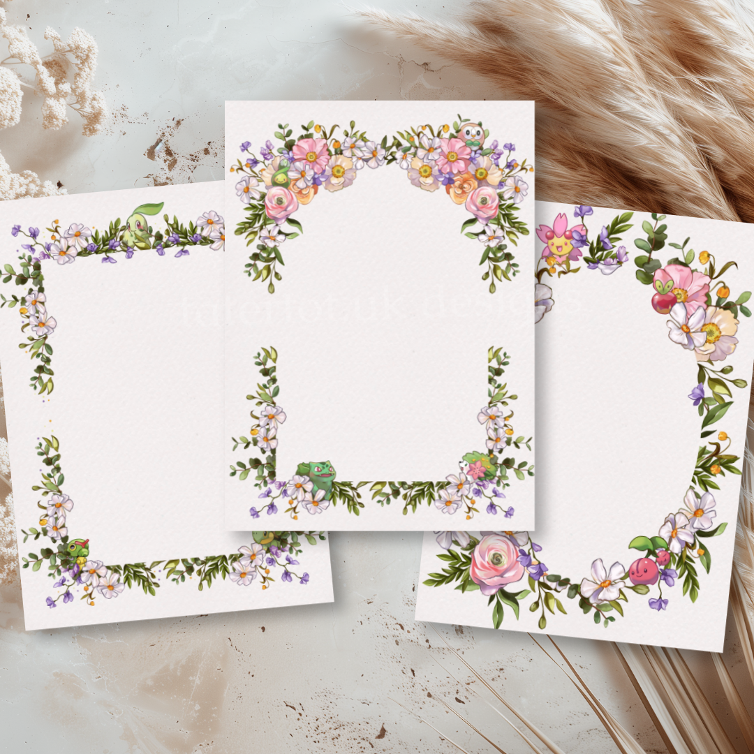 Pkmn 11 Printable Paper Designs -  Digital Download