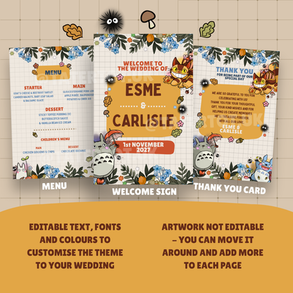Anime Wedding Stationery - Editable Canva Template