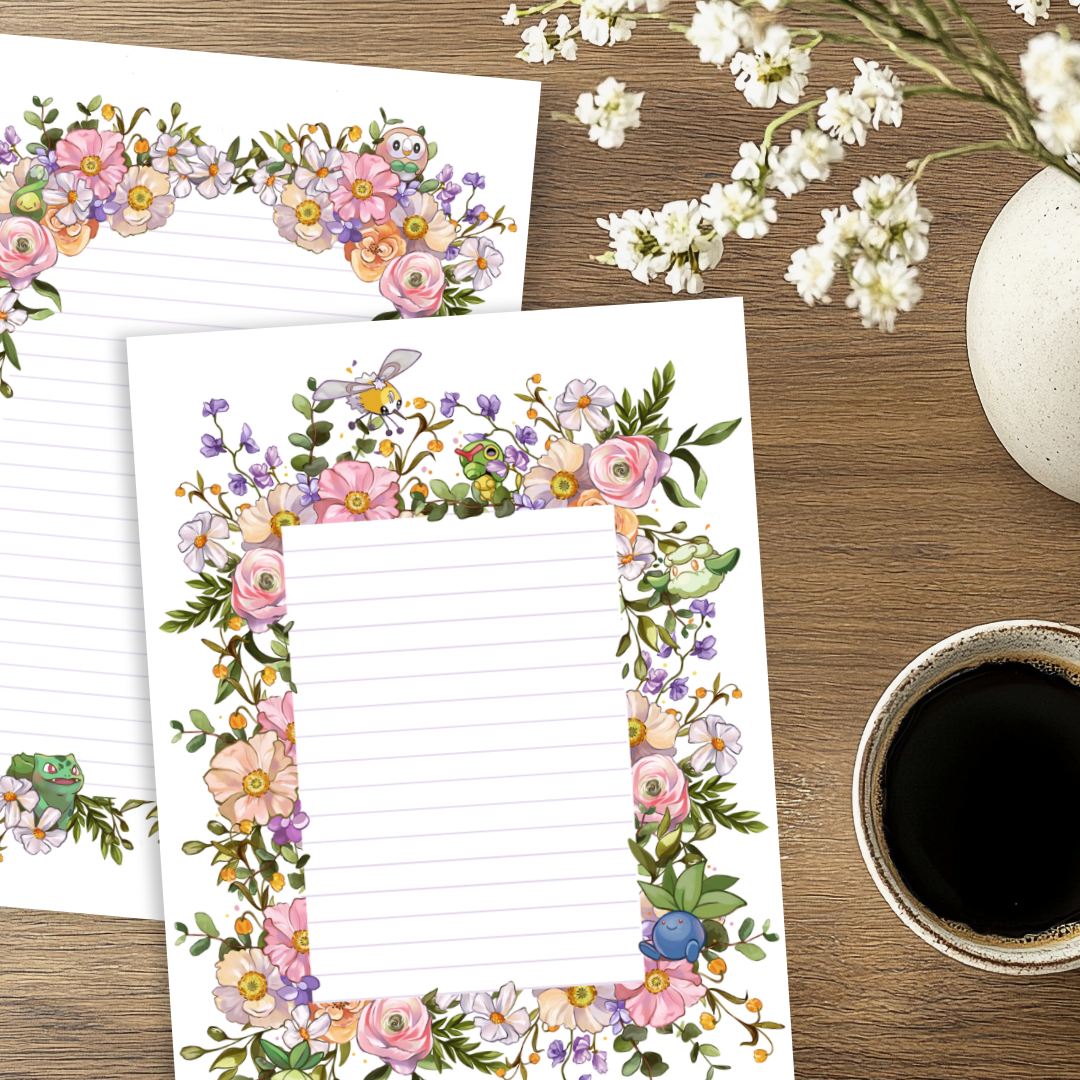 Pkmn Writing Paper - Printable Digital Download