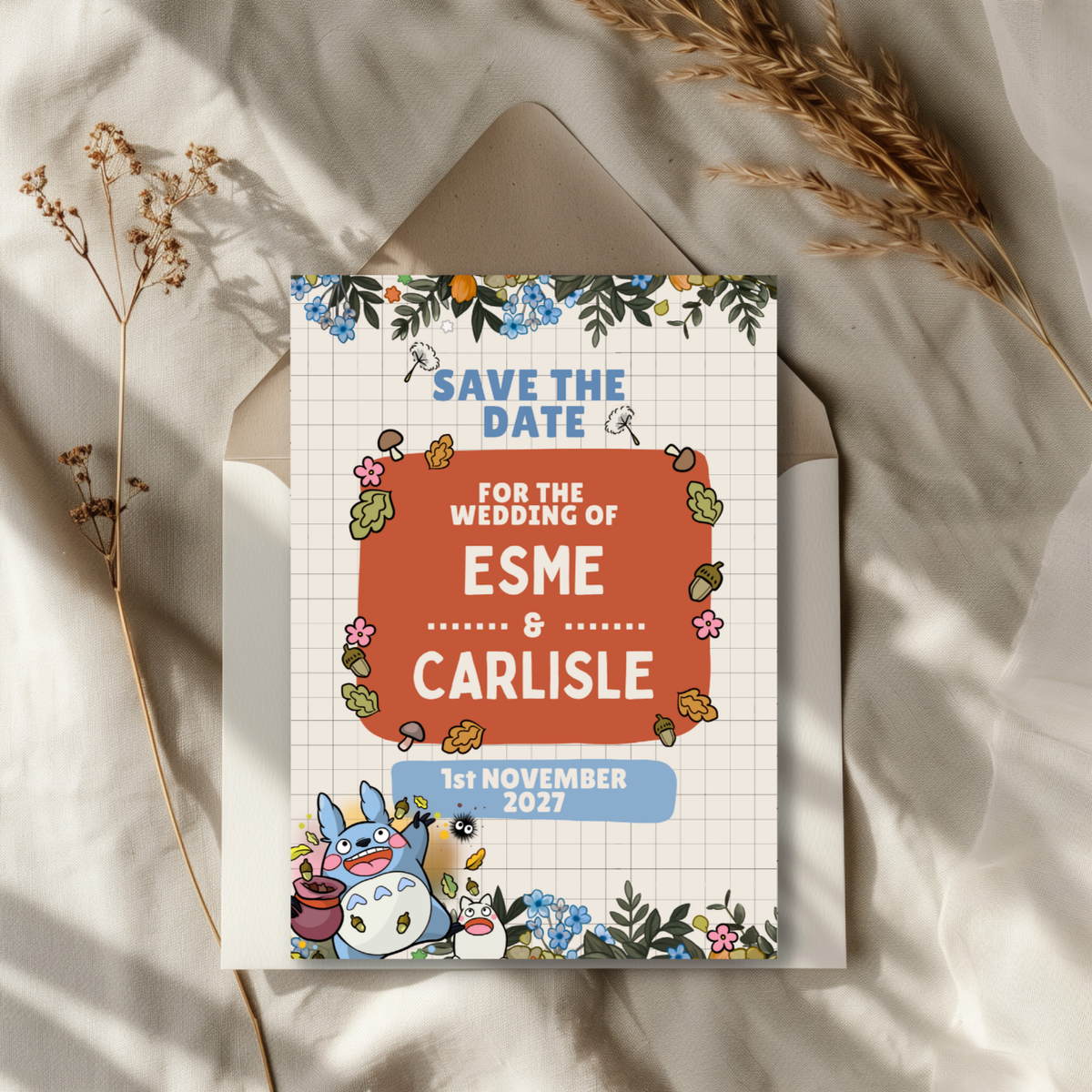Anime Wedding Stationery - Editable Canva Template