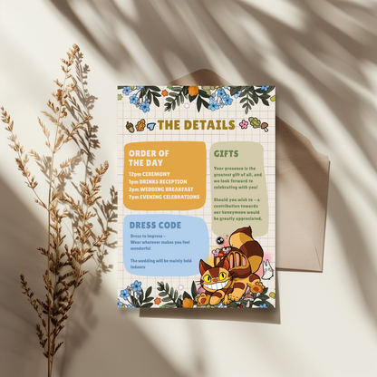 Anime Wedding Stationery - Editable Canva Template