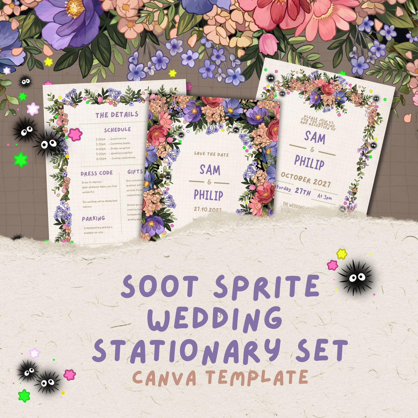 Soot Gremlin Stationery - Editable Canva Template