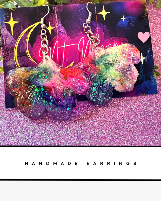 Ginkgo Leaf earrings - Rainbow