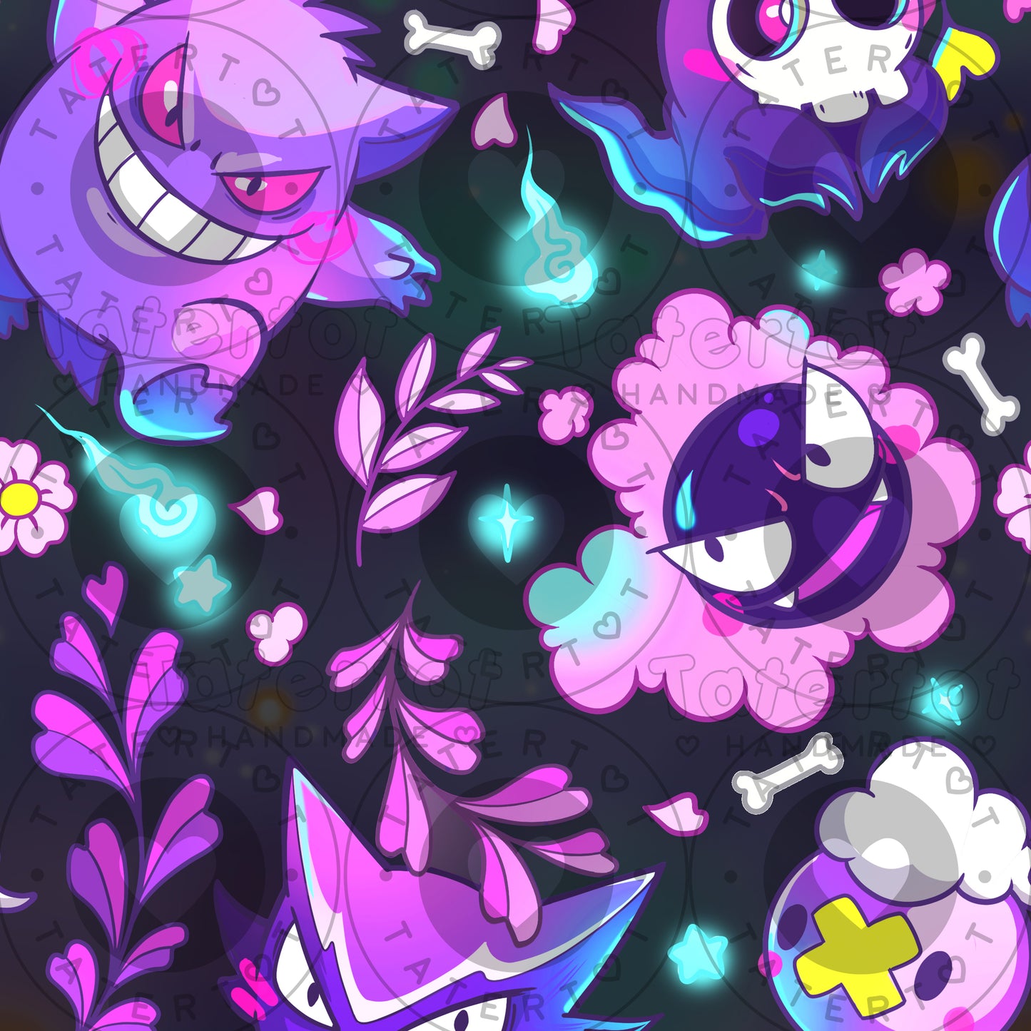 Ghosties - Seamless Digital Repeat Pattern