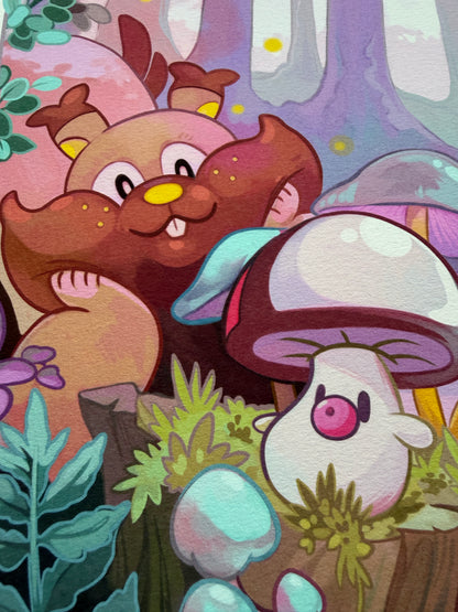 Squirrel Gang A4 Giclee Print
