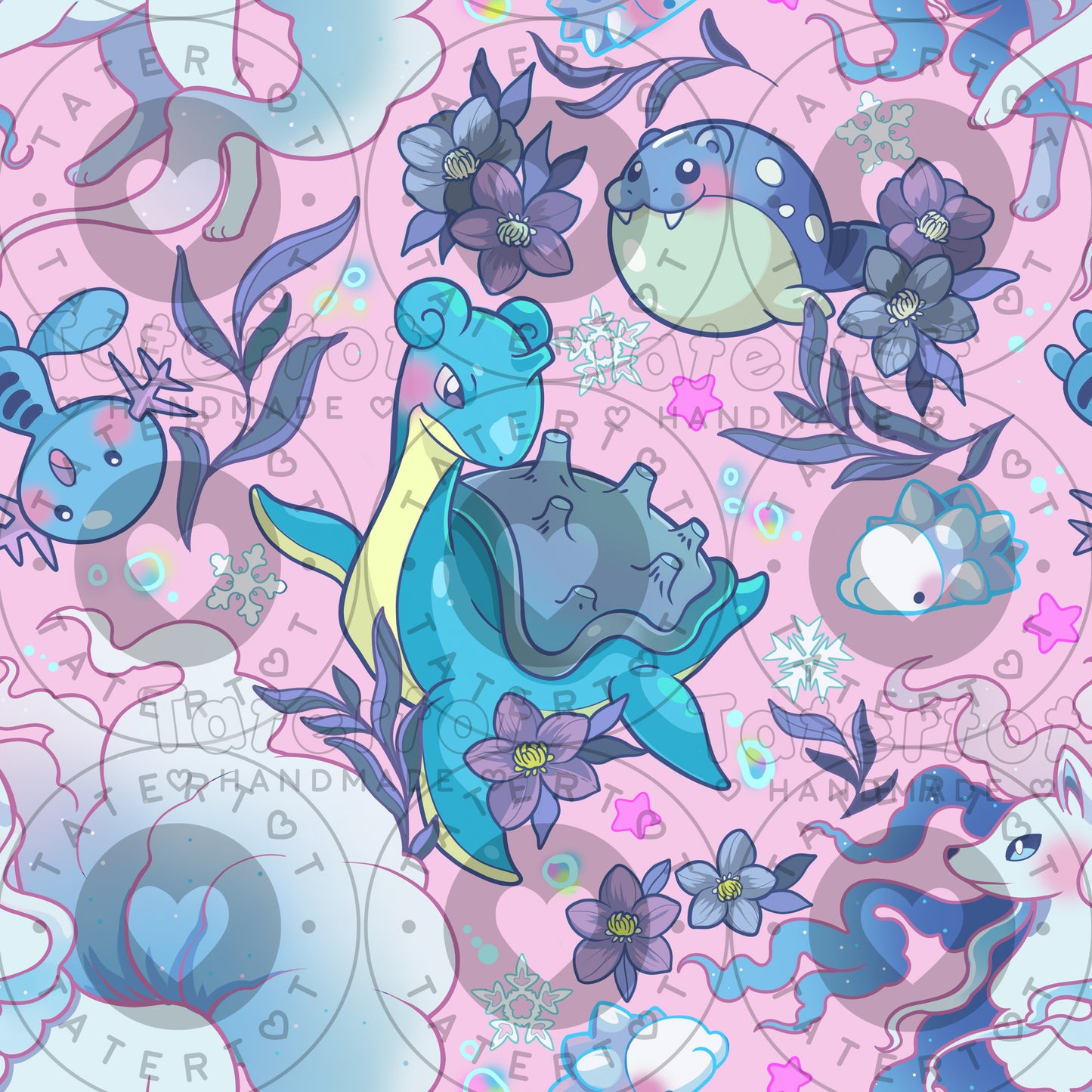 Ice Mons - Seamless Digital Repeat Pattern