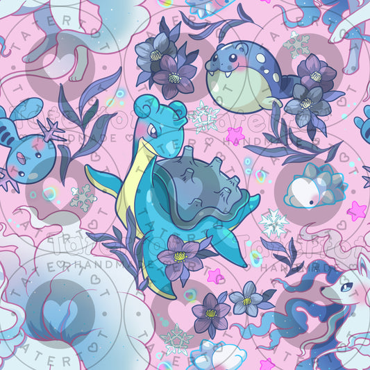 Ice Mons - Seamless Digital Repeat Pattern