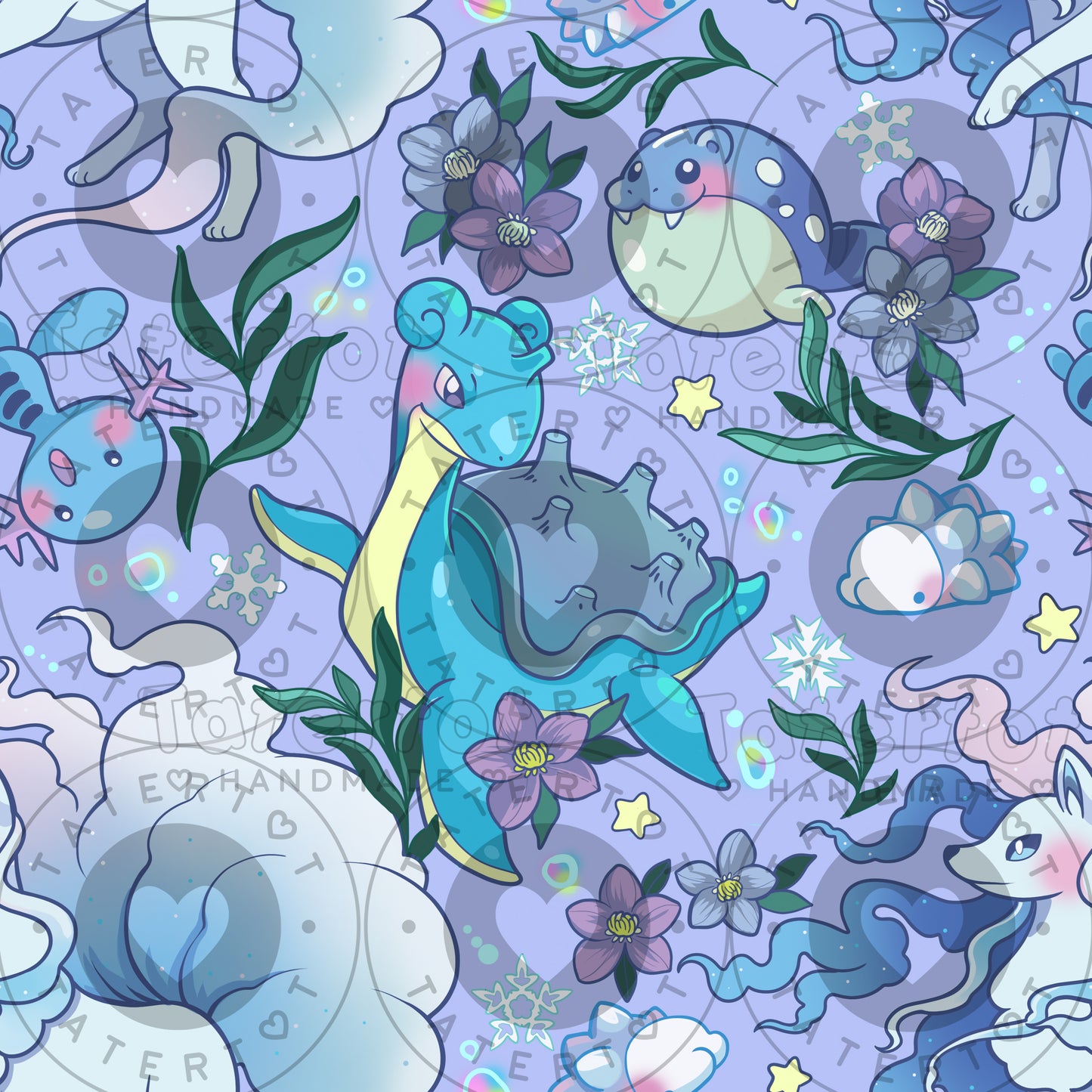 Ice Mons - Seamless Digital Repeat Pattern