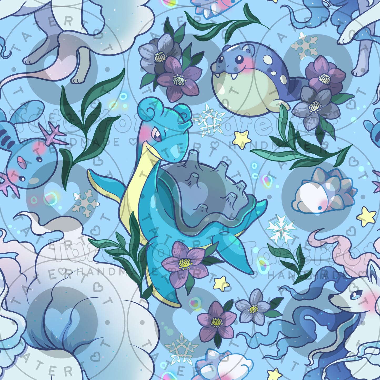 Ice Mons - Seamless Digital Repeat Pattern