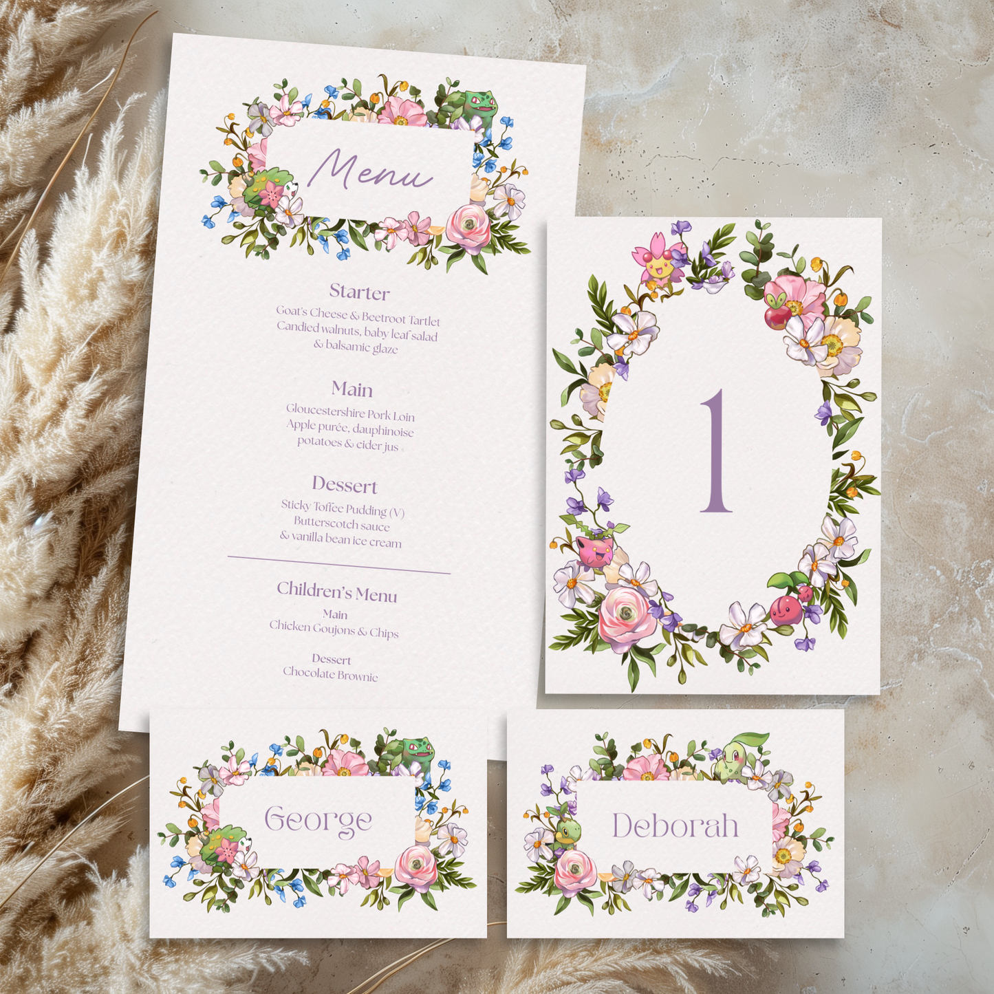 Pkmn Garden Stationery - Editable Canva Template